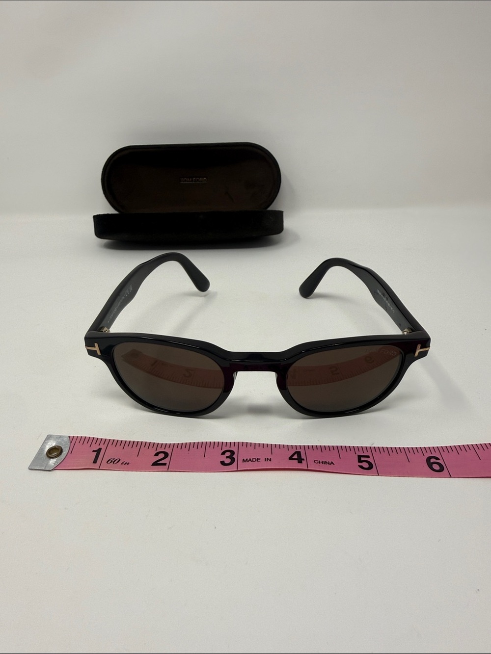 Tom Ford Men's Black Sunglasses with Gold Accents - Picture 7 of 8